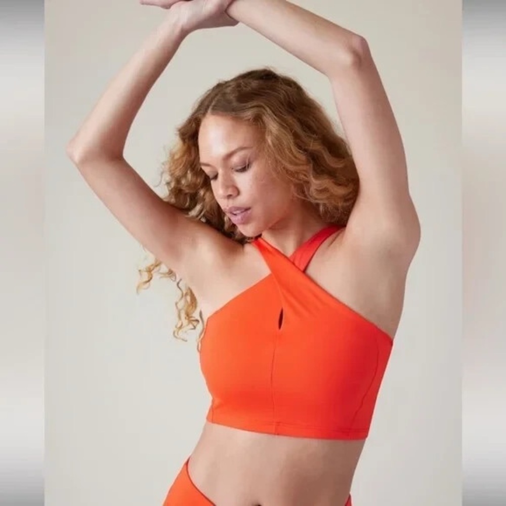Athleta The Crossed Bikini Top in Vermillion Blaze Orange, Women’s size XS